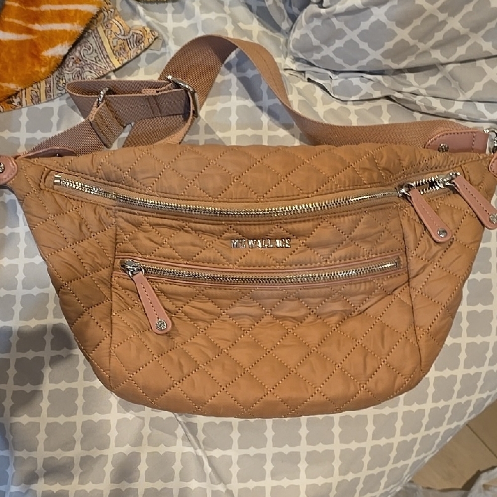 MZ Wallace Quilted Crossbody Bag in Mauve/rose Color